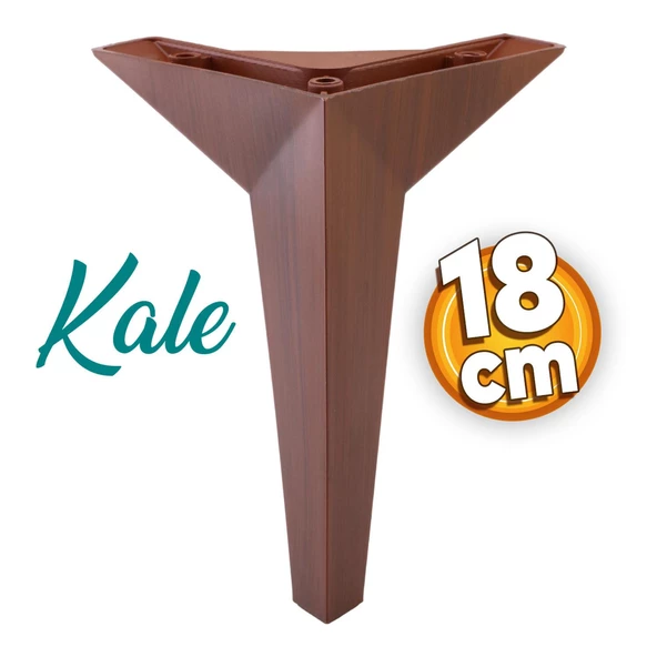 Kale Lüks Mobilya Kanepe Tv Ünitesi Koltuk Ayağı 18 Cm Kahverengi Ahşap Desenli Konsol Ayakları ürün görseli 1
