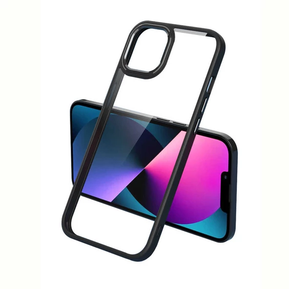 Gpack Apple iPhone 12 Pro Kılıf Kamera Çıkıntılı Nikelaj Hassas Tuşlu Arkası Cam ürün görseli 1