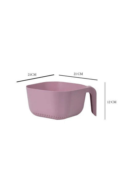 Pembe, Kare Makarna Süzgeci - Resim 2