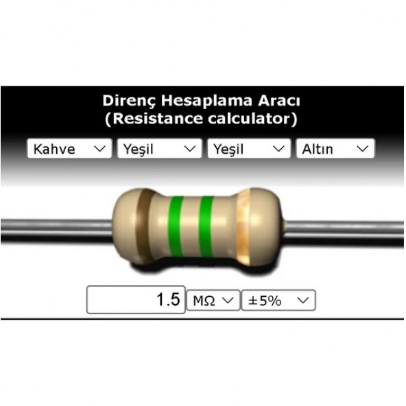 OEM 1.5 Mr (Miliohm) Direnç ürün görseli 1