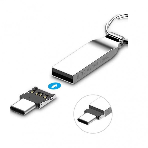 Type C To Usb Çevirici Mini Dönüştürücü Adaptör - Resim 3