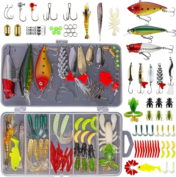 Valkyrie 78 Parça Rapala Jig Sahte Olta Yem ve Aksesuar Seti Tatlı ve Tuzlu Su Uyumlu ürün görseli 1