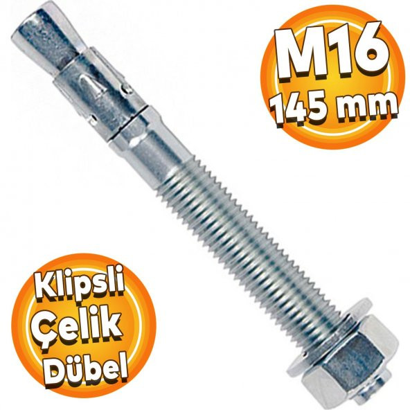 Klipsli Çelik Dübel M16x145 mm ürün görseli 1