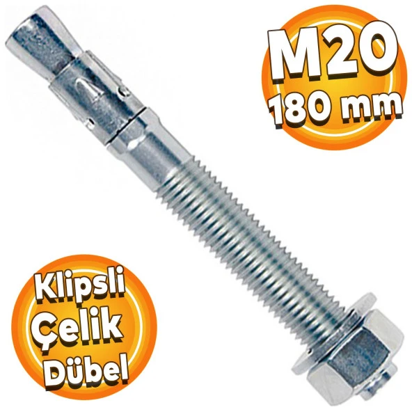 Klipsli Çelik Dübel M20x180 mm ürün görseli 1