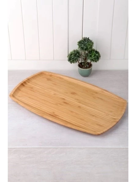Balsa KYK3622 Kahverengi Dikdörtgen Bambu Sunum Tabağı 36x22 cm ürün görseli 1