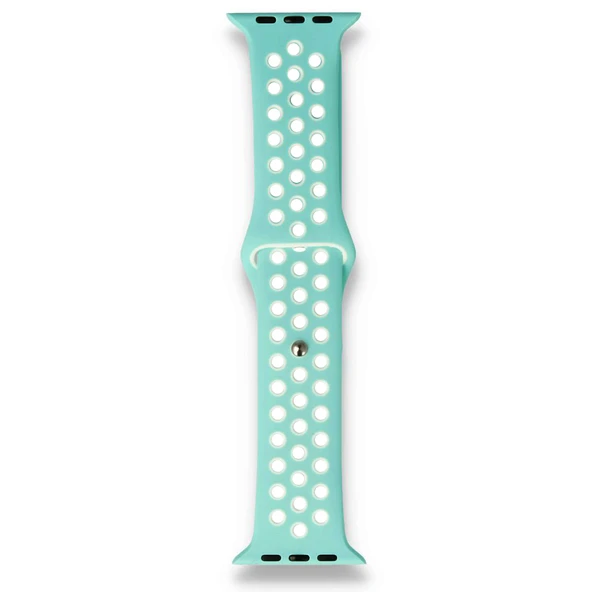 Apple Watch 38-40mm Silikon Kayış - Su Yeşili / Beyaz ürün görseli 1