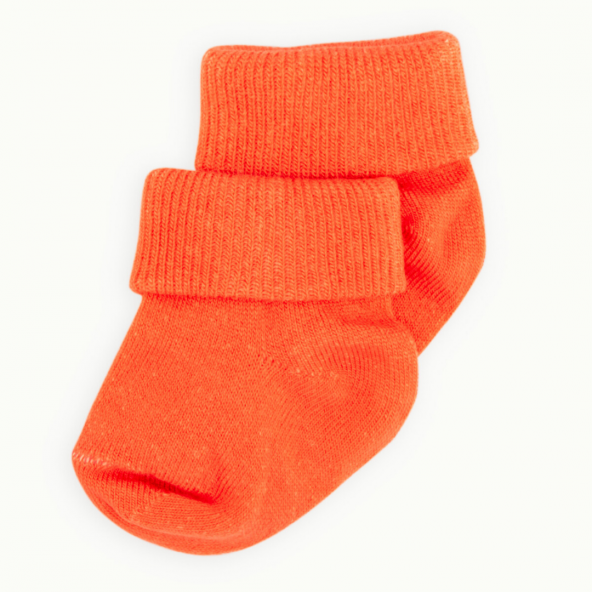 Novibaby 2li Bambu Bebek Çorap I Orange I 0-6 ay I Turuncu Yenidoğan Bebek Çorabı ürün görseli 1
