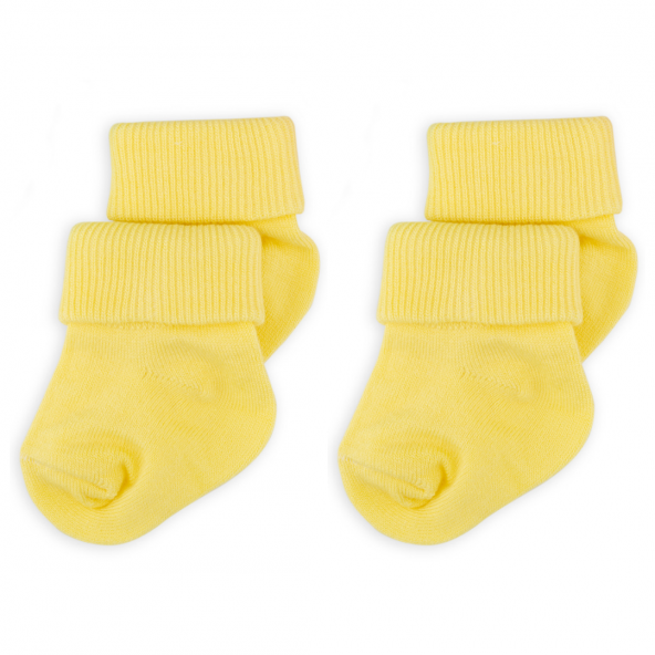 Novibaby 2li Bambu Bebek Çorap I Lemon I 0-6 ay I Sarı Yenidoğan Bebek Çorabı ürün görseli 1