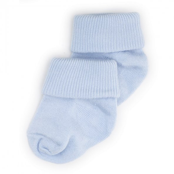 Novibaby 2li Bambu Bebek Çorap I Dusty Blue I 0-6 ay I Mavi Yenidoğan Bebek Çorabı ürün görseli 1