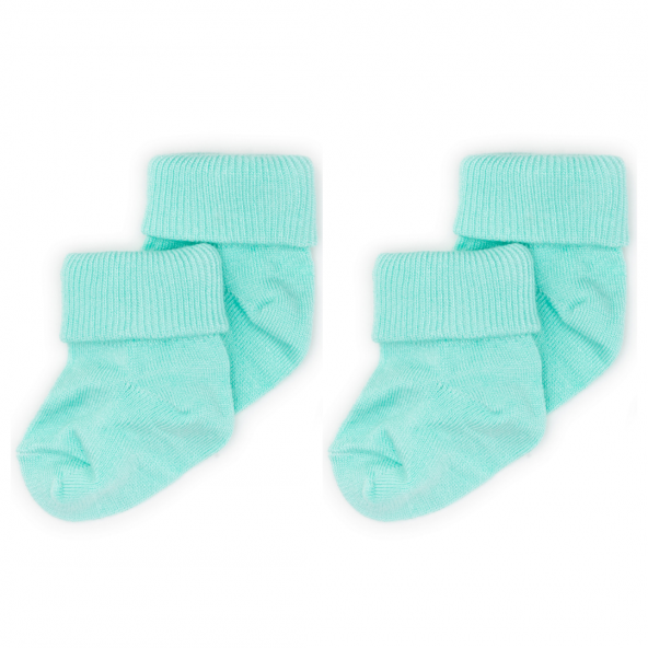 Novibaby 2li Bambu Bebek Çorap I Sea Green I 0-6 ay I Mint Yenidoğan Bebek Çorabı ürün görseli 1