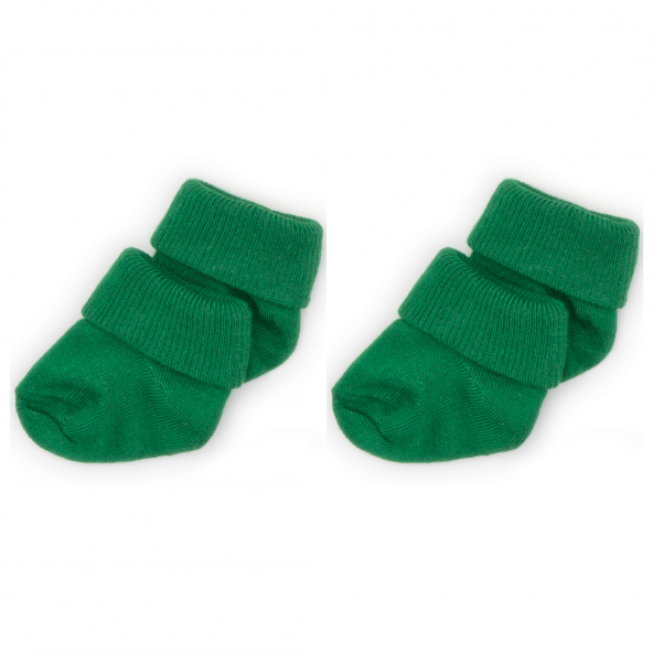 Novibaby 2li Bambu Bebek Çorap I Pine Green I 0-6 ay I Yeşil Yenidoğan Bebek Çorabı ürün görseli 1