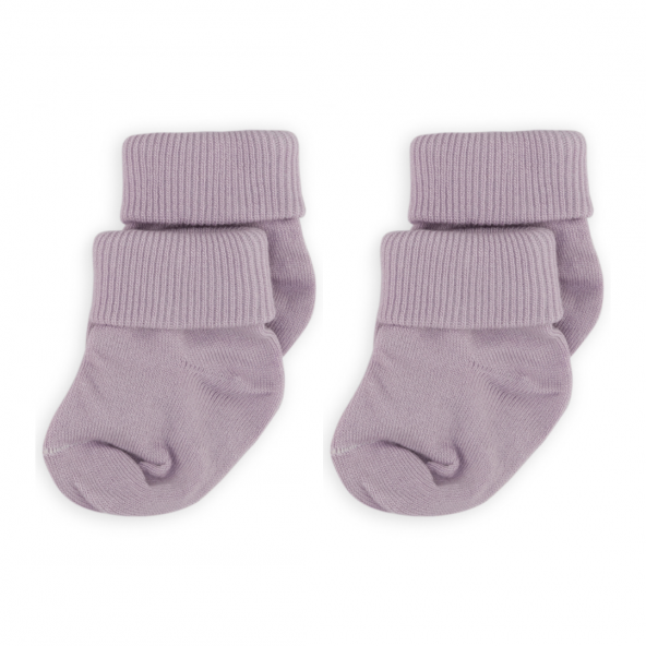 Novibaby 2li Bambu Bebek Çorap I Purple I 0-6 ay I Lila Yenidoğan Bebek Çorabı ürün görseli 1