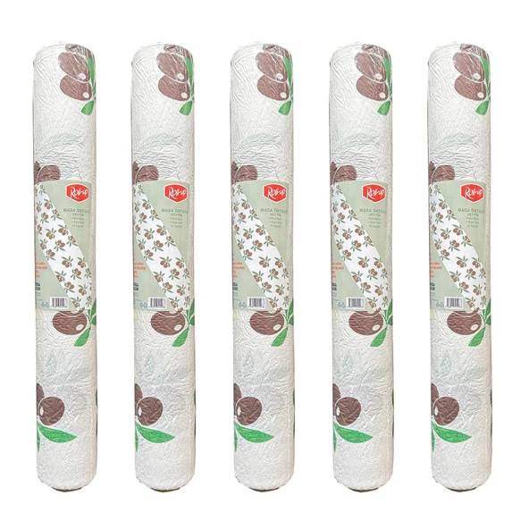 Roll-Up Zeytin Desenli Tek Kullanımlık Laminelli Kağıt Masa Örtüsü - 100x150 Cm. - 16 Yaprak 5 Rulo ürün görseli 1