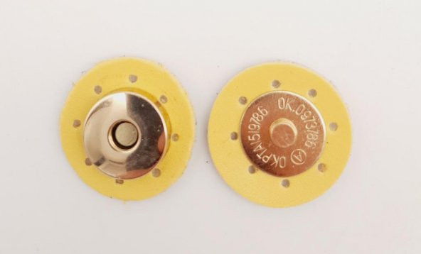 Angel Çanta Aksesuar Sarı Suni Derili Mıknatıslı Çıtçıt Light Gold Metalli ürün görseli 1