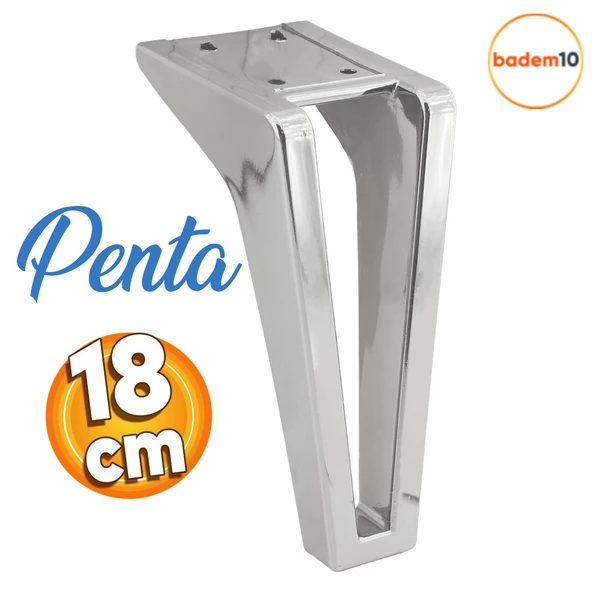 Penta Lüks Mobilya Kanepe Tv Ünitesi Koltuk Ayağı 18 Cm Krom Renk Konsol Ayakları ürün görseli 1
