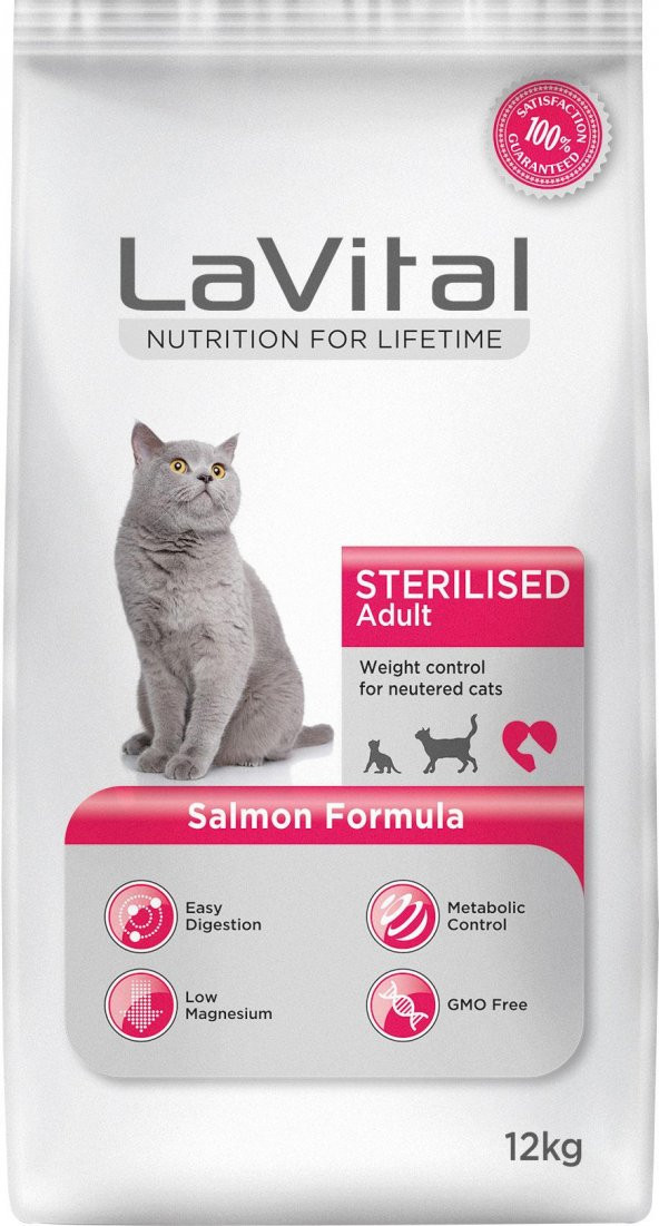 Lavital Somonlu Kısırlaştırılmış Yetişkin Kedi Maması 12 Kg ürün görseli 1