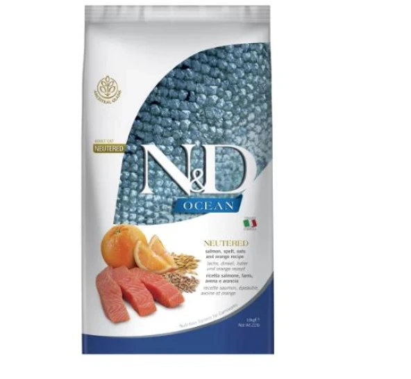 N&D Tropical Selection Somon Etli ve Tropikal Meyveli Kısırlaştırılmış Kedi Maması 10 Kg ürün görseli 1