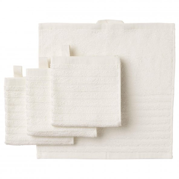 4 Adet Banyo-Mutfak El Havlusu Beyaz Renk MeridyenDukkan 30x30 cm, 4 Lü ürün görseli 1