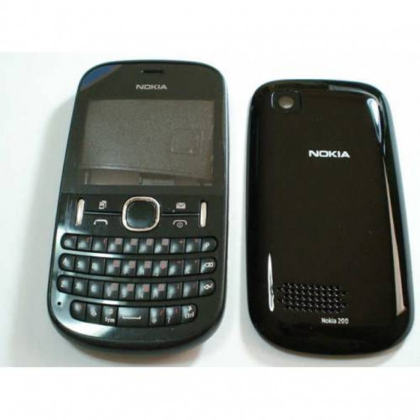 Nokia 200 Kapak Nokia 200 uyumlu Siyah Renk Ön Kapak Arka Kapak Tuş Takımı ürün görseli 1