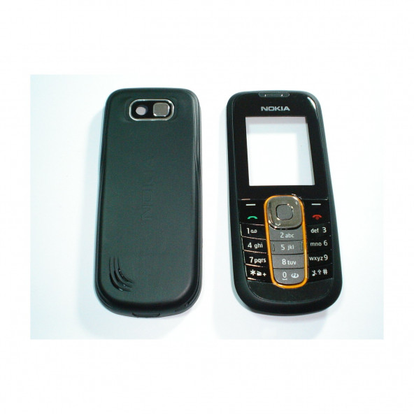 Nokia 2600c Kapak Nokia 2600c uyumlu Siyah Renk Ön Kapak Arka Kapak Tuş Takımı ürün görseli 1