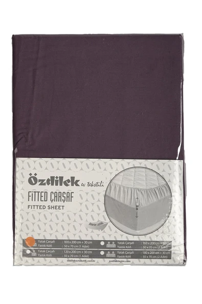 Özdilek Fitted Lastikli Tek Kişilik Çarşaf Seti (100x200)-Mürdüm ürün görseli 1