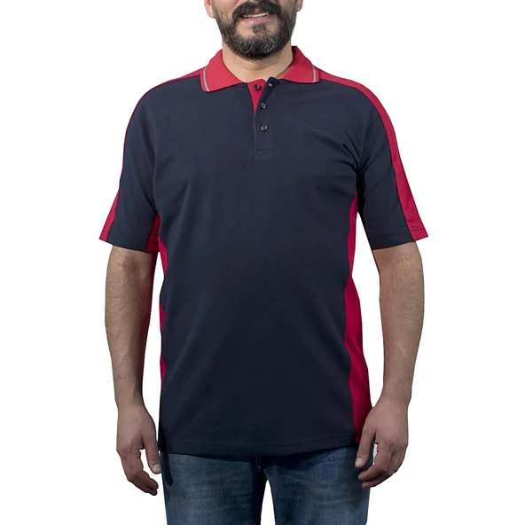 Şensel, Polo Yaka Tişört, Lacivert-Kırmızı -136E1392- Tshirt ürün görseli 1