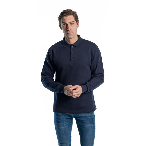 Şensel, Sweatshirt, Lacivert, Polo Yaka -107E5300- Pamuklu ürün görseli 1