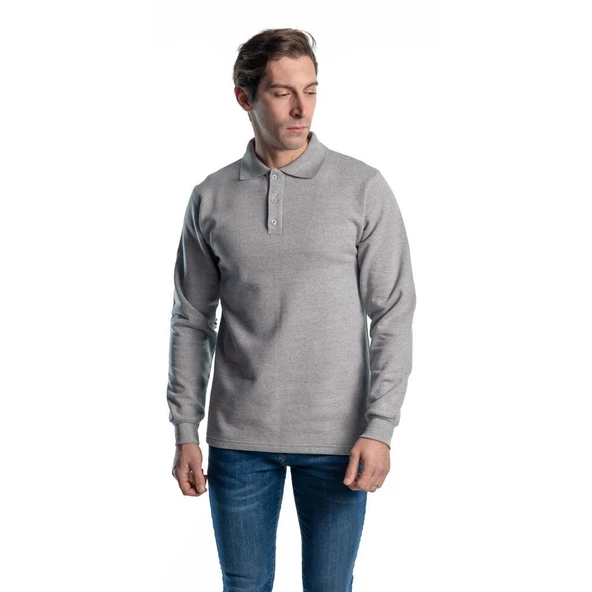 Şensel, Sweatshirt,  Gri, Polo Yaka -107E5400- Pamuklu, Kışlık ürün görseli 1