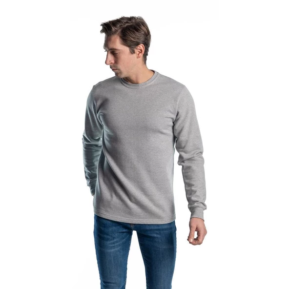 Şensel, Sweatshirt, Açık Gri, Sıfır Yaka -107E4630- Pamuklu ürün görseli 1