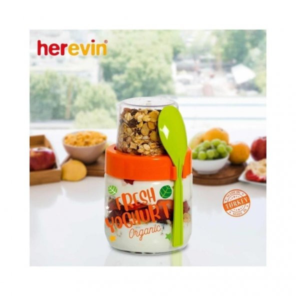 Herevin 425 cc Desenli Yoğurt Kavanozu 131615-000 ürün görseli 1
