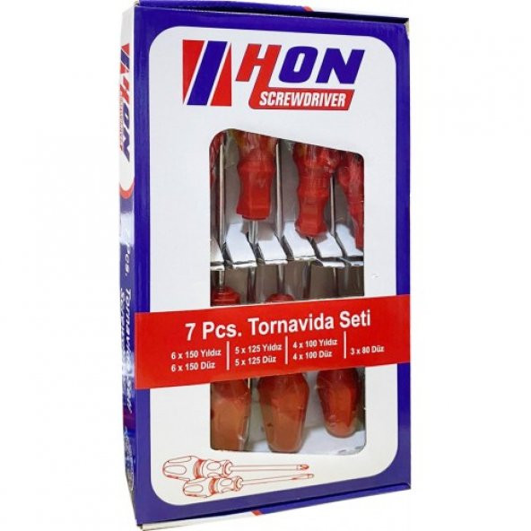 Hon 7 Parça Düz ve Yıldız Tornavida Set ürün görseli 1