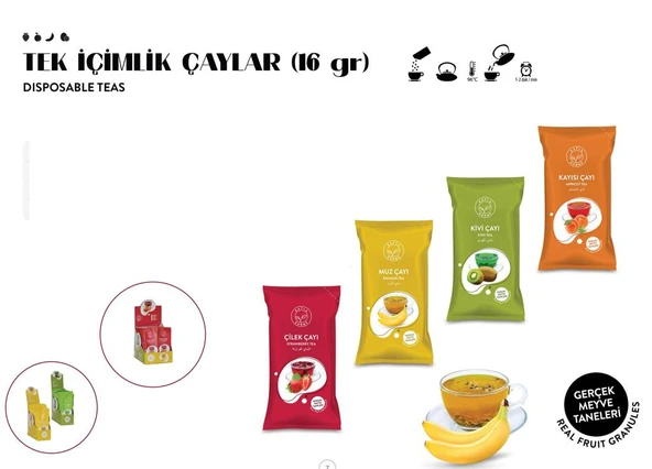 Kayla Gurme Tanecikli Meyve Çayları 4 Çeşit 16gr 80'lu Set ürün görseli 1
