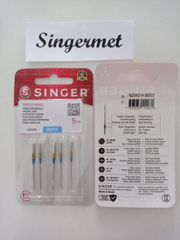 Singer 14 Numara Dikiş Makinesi İğnesi (Standart Dikiş) ürün görseli 1