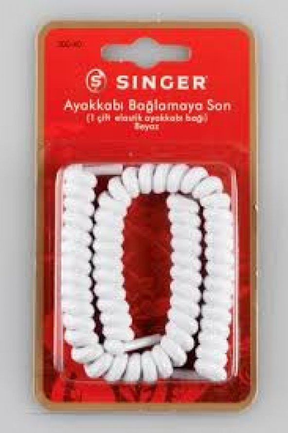 Singer Elastik Ayakkabı Bağı İpi 1 Çift (Beyaz Renk) ürün görseli 1