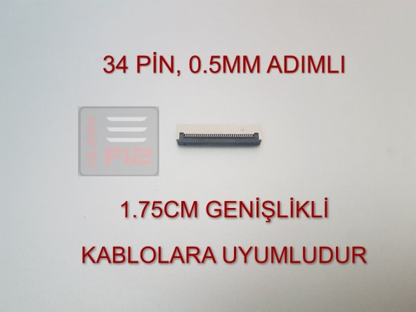34 Pin 0.5mm Adımlı Flex Kablo Sabitleyici Ffc Konnektör Soketi Sabitleme Fleks Bağlama Aparatı ürün görseli 1