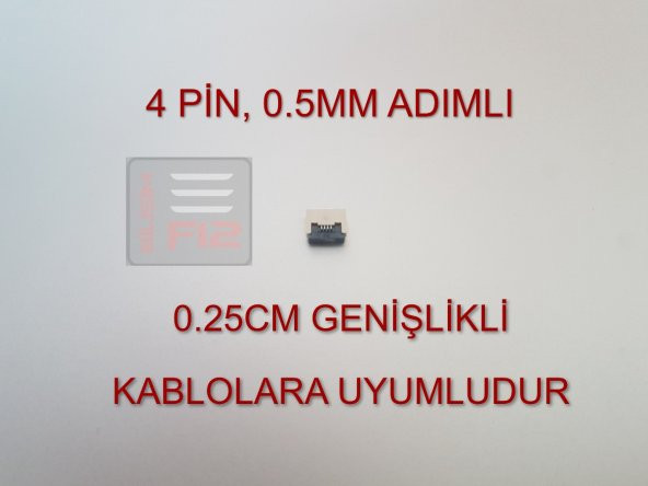4 Pin 0.5mm Adımlı Flex Kablo Sabitleyici Ffc Konnektör Soketi Sabitleme Fleks Bağlama Aparatı ürün görseli 1