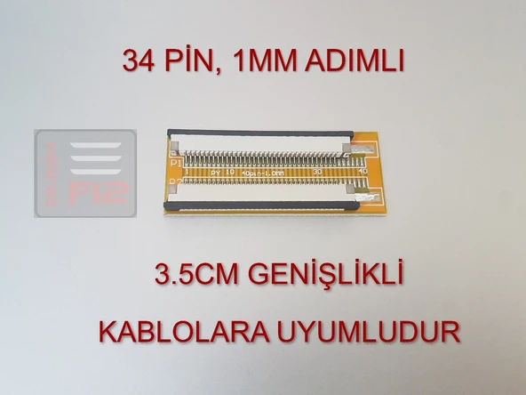 34 PİN 1MM ADIMLI FLEX KABLO UZATICI FFC UZATMA SOKETİ FLEKS EKLEME BİRLEŞTİRME APARATI KONNEKTÖRÜ ürün görseli 1