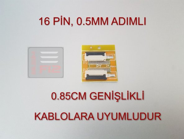 16 PİN 0.5MM ADIMLI FLEX KABLO UZATICI FFC UZATMA SOKETİ FLEKS EKLEME BİRLEŞTİRME APARATI KONNEKTÖRÜ ürün görseli 1