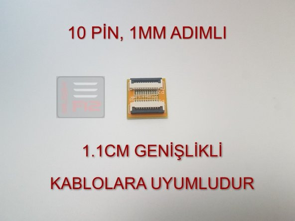 10 PİN 1MM ADIMLI FLEX KABLO UZATICI FFC UZATMA SOKETİ FLEKS EKLEME BİRLEŞTİRME APARATI KONNEKTÖRÜ ürün görseli 1