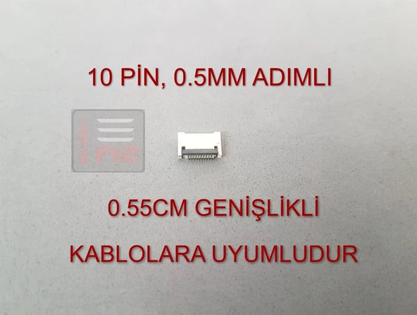 10 Pin 0.5mm Adımlı Flex Kablo Sabitleyici Ffc Konnektör Soketi Sabitleme Fleks Bağlama Aparatı ürün görseli 1