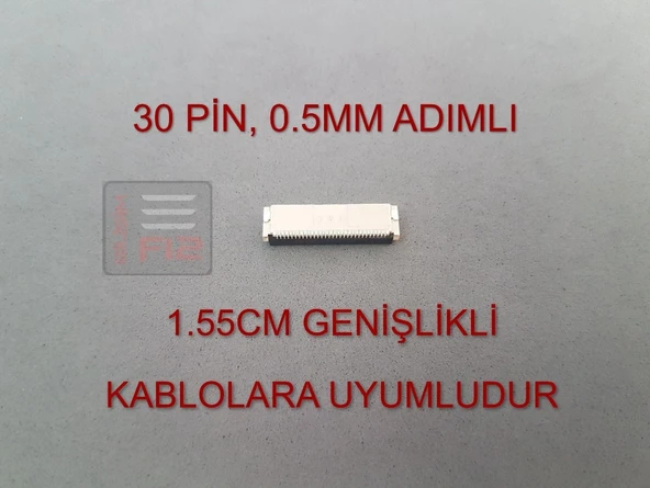 30 Pin 0.5mm Adımlı Flex Kablo Sabitleyici Ffc Konnektör Soketi Sabitleme Fleks Bağlama Aparatı ürün görseli 1