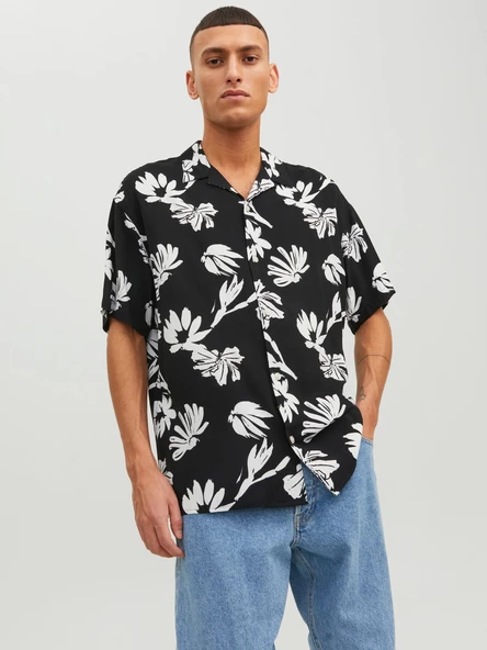 JACK JONES Çiçek Desenli Kısa Kollu Erkek Gömlek 12233536 ürün görseli 1