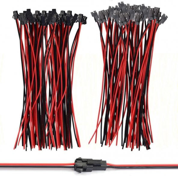 2 Pin Erkek+Dişi DC Kablo - Siyah - 10 Takım ürün görseli 1