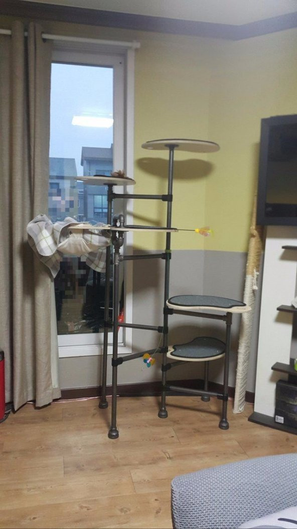 Dekoratif Borudan Kedi Merdiveni RafNo385 ürün görseli 1