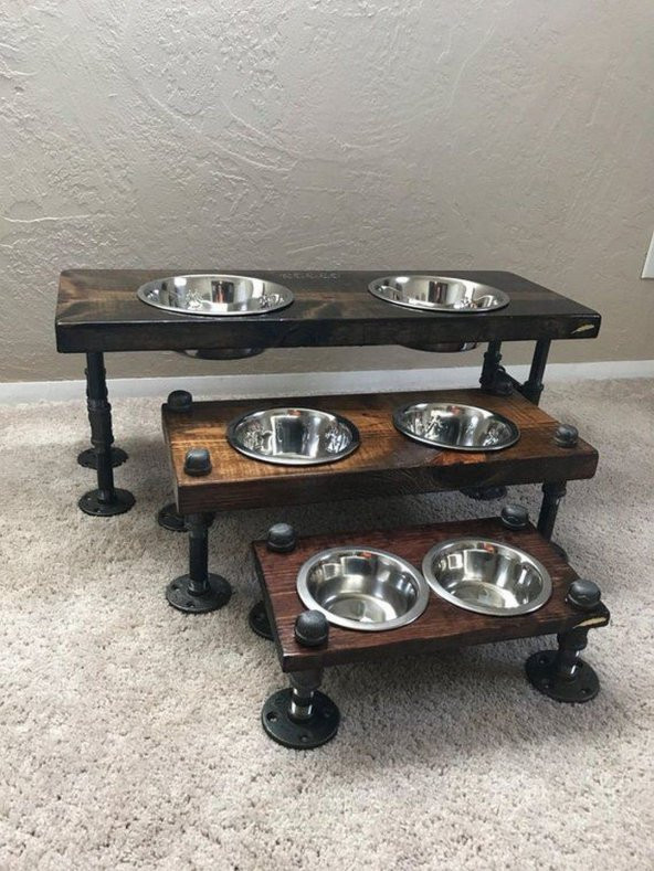 Dekoratif Borudan Kedi Köpek Mama Standı 3lü Set RafNo469 ürün görseli 1