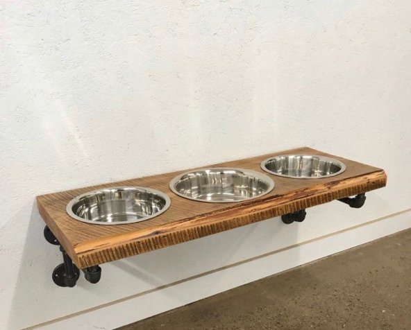 Dekoratif Borudan Kedi Köpek Mama Standı RafNo452 ürün görseli 1