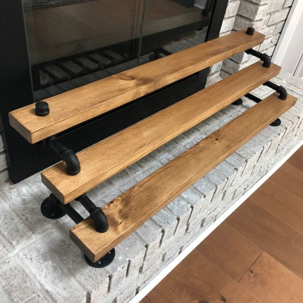Dekoratif Borudan Ayakkabılık ve Raf  75 cm RafNo544 ürün görseli 1