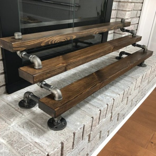 Dekoratif Borudan Raf ve Ayakkabılık 100 cm RafNo545 ürün görseli 1