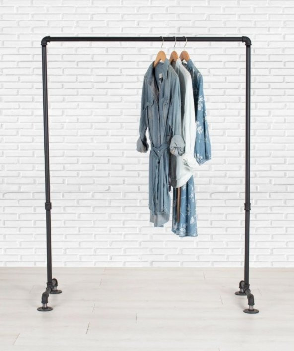 Dekoratif Borudan Askılık 125 cm RafNo569 ürün görseli 1