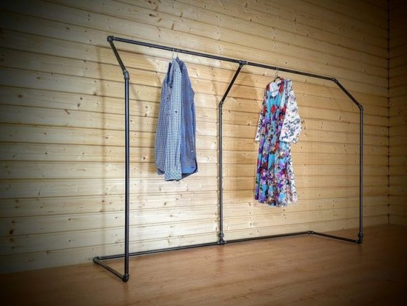 Dekoratif Borudan Askılık 300 cm RafNo646 ürün görseli 1